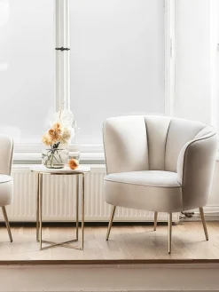 Mesa auxiliar de mármol redonda Alys