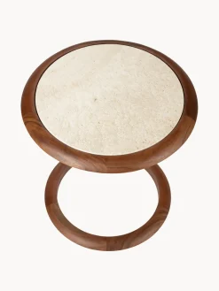 Mesa auxiliar de travertino Doppio