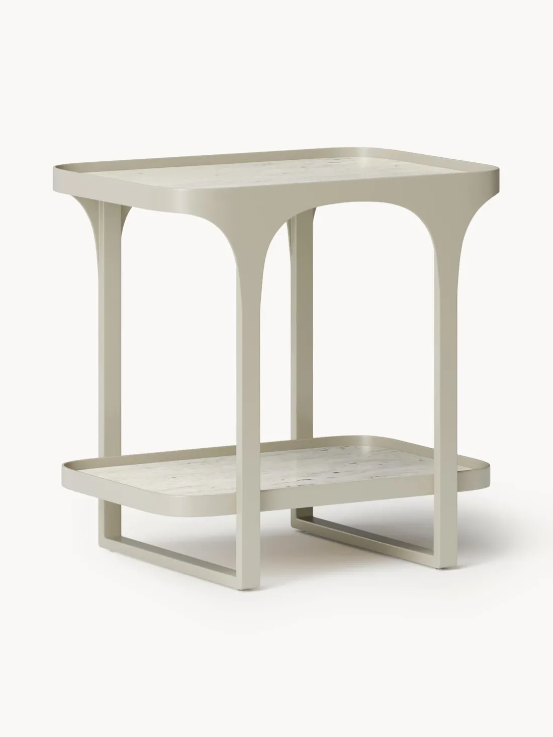 Mesa auxiliar en look travertino Bella