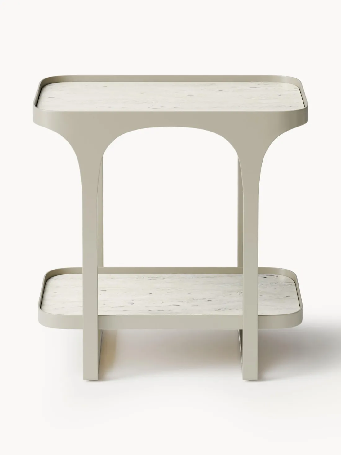 Mesa auxiliar en look travertino Bella