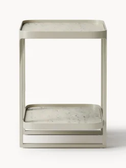 Mesa auxiliar en look travertino Bella