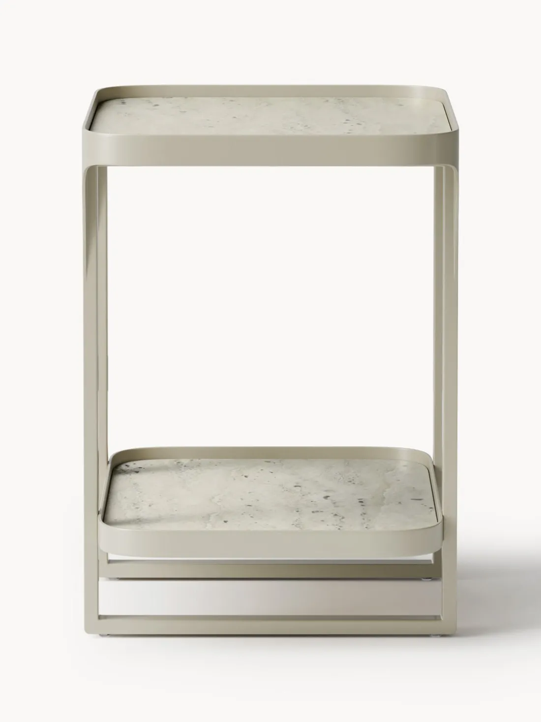 Mesa auxiliar en look travertino Bella