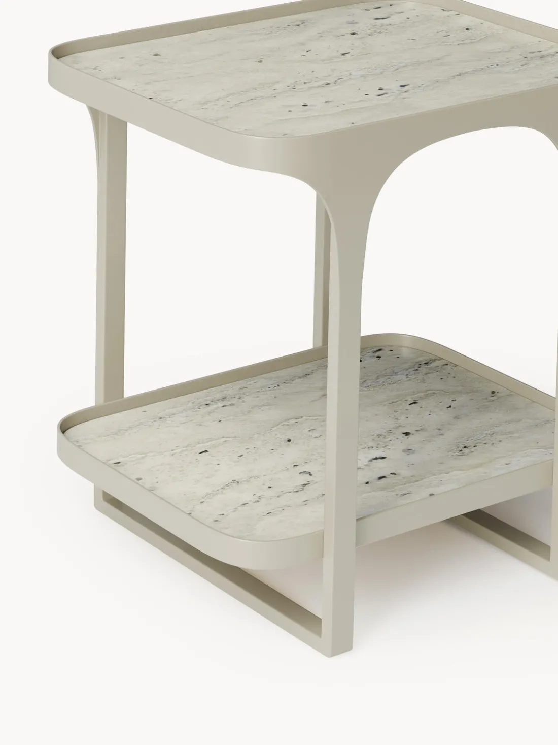 Mesa auxiliar en look travertino Bella