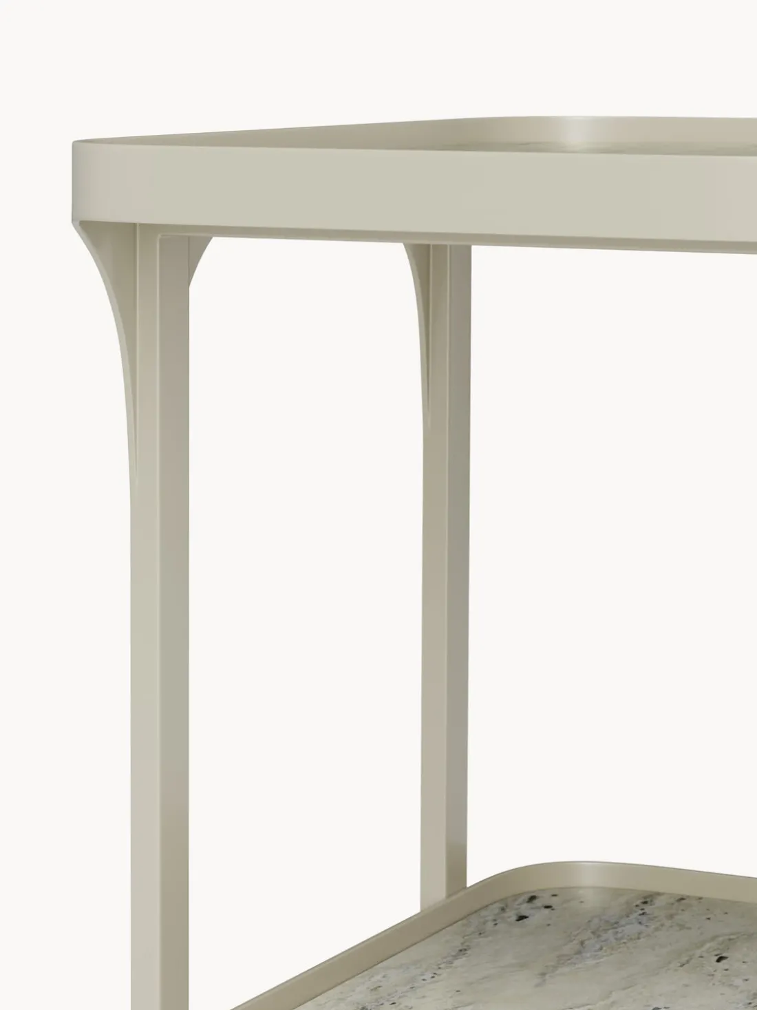 Mesa auxiliar en look travertino Bella