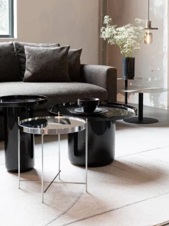 Mesa auxiliar plegable Cupid, tablero de cristal