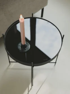 Mesa auxiliar plegable Cupid, tablero de cristal