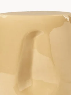 Mesa auxiliar redonda artesanal de cerámica Currents