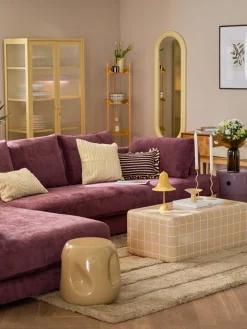 Mesa auxiliar redonda artesanal de cerámica Currents