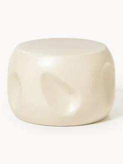 Mesa auxiliar redonda artesanal de cerámica Currents