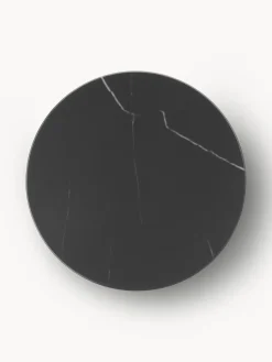 Mesa auxiliar redonda con tablero de vidrio en look mármol Antigua