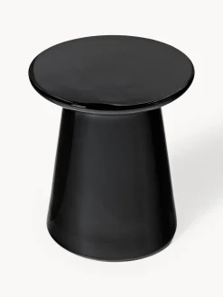 Mesa auxiliar redonda con superficie brillante Dustan