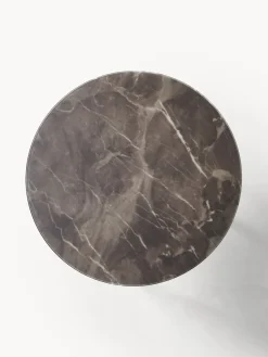 Mesa auxiliar redonda con tablero de vidrio efecto mármol Antigua