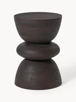 Mesa auxiliar redonda de madera de mango Benno