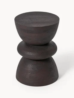 Mesa auxiliar redonda de madera de mango Benno