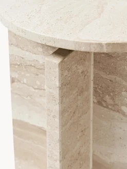 Mesa auxiliar redonda de travertino Marisa