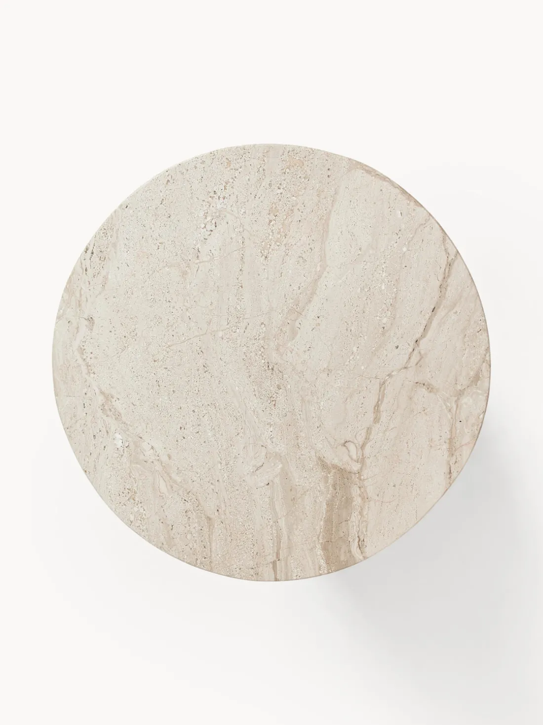 Mesa auxiliar redonda de travertino Marisa