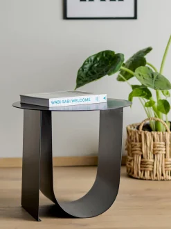 Mesa auxiliar redonda de metal Cher