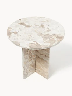 Mesa auxiliar redonda de mármol Jasmia