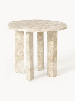 Mesa auxiliar redonda de mármol Taula