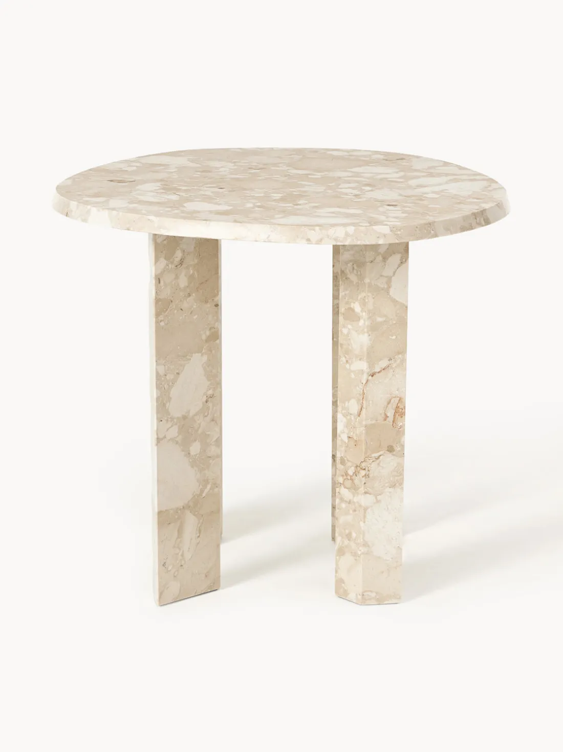 Mesa auxiliar redonda de mármol Taula
