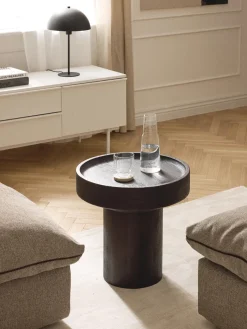 Mesa auxiliar redonda de madera de mango Benno