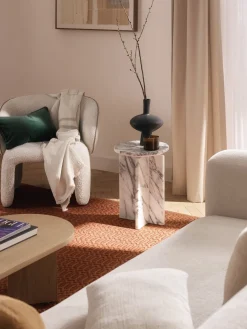 Mesa auxiliar redonda de mármol Marisa