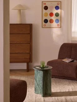 Mesa auxiliar redonda de mármol Marisa