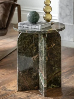 Mesa auxiliar redonda de mármol Amalfi