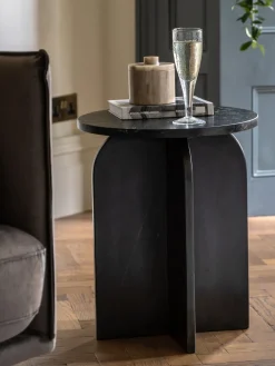 Mesa auxiliar redonda de mármol Amalfi