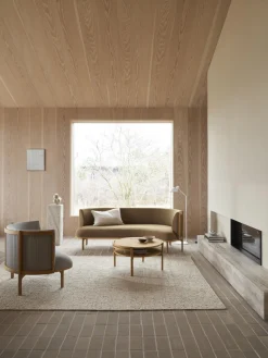 Mesa de centro artesanal de madera de roble RF1905