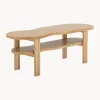 Mesa de centro de madera de caucho en forma orgánica Valria