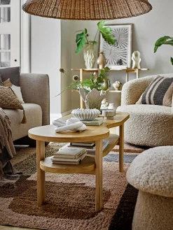 Mesa de centro de madera de caucho en forma orgánica Valria