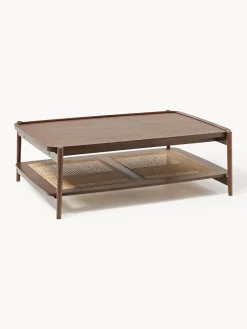 Mesa de centro de madera con espacio de almacenaje de tejido vienés Libby