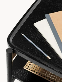 Mesa de centro de madera con espacio de almacenaje de tejido vienés Libby