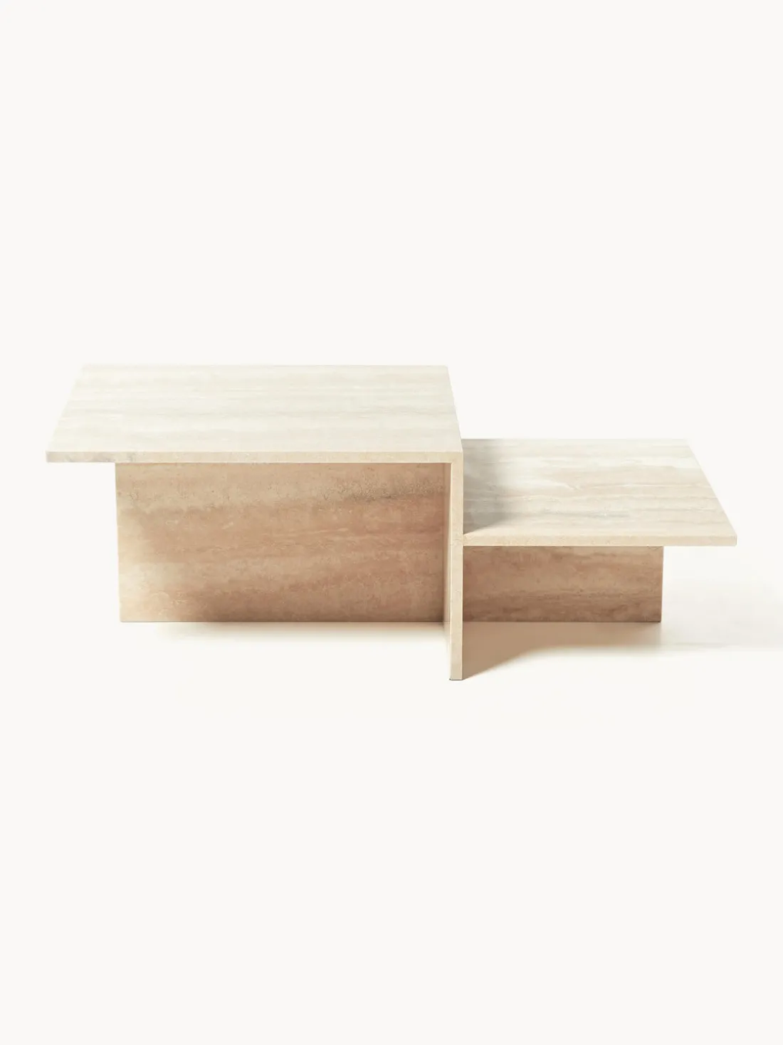 Mesa de centro de travertino con dos tableros Distinct