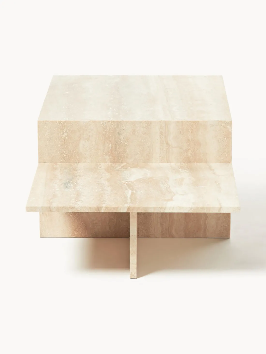 Mesa de centro de travertino con dos tableros Distinct