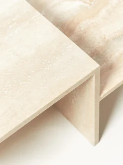 Mesa de centro de travertino con dos tableros Distinct