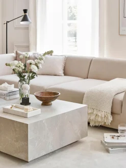 Mesa de centro en look travertino Lesley