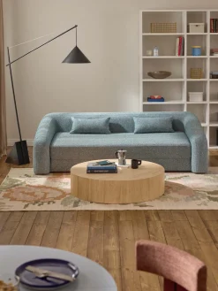 Mesa de centro grande redonda de madera Dan