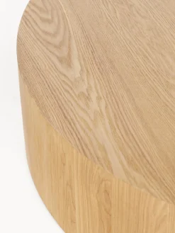 Mesa de centro grande redonda de madera Dan