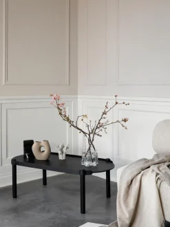 Mesa de centro ovalada de madera de roble Woody