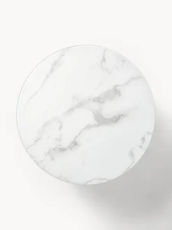 Mesa de centro redonda con tablero de vidrio en look mármol Antigua