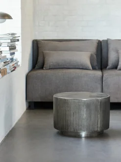 Mesa de centro redonda con efecto envejecido Rota