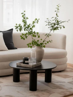 Mesa de centro redonda de madera de roble Didi