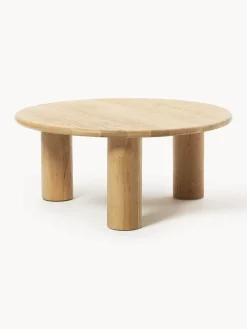 Mesa de centro redonda de madera de roble Didi