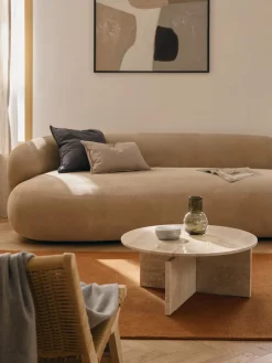 Mesa de centro redonda de travertino Marisa