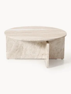 Mesa de centro redonda de travertino Marisa