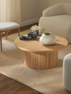 Mesa de centro redonda de madera Nele