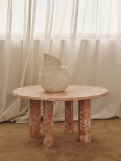 Mesa de centro redonda de mármol Taula