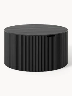 Mesa de centro redonda de madera con espacio de almacenamiento Nele